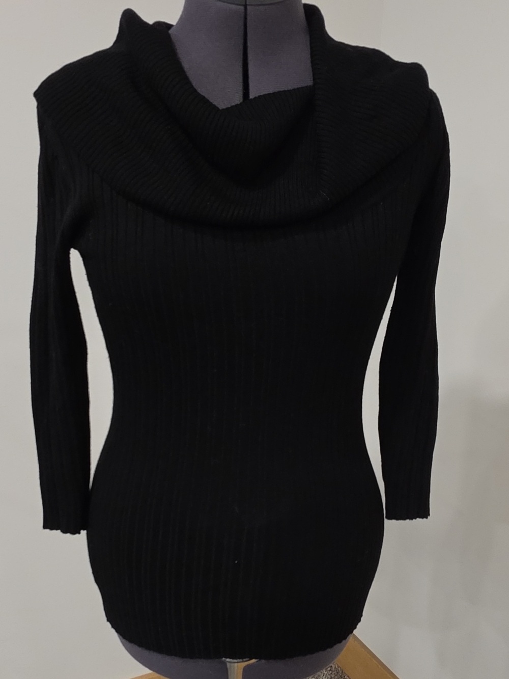 Maurices Black Ribbed Cowl Neck Sweater